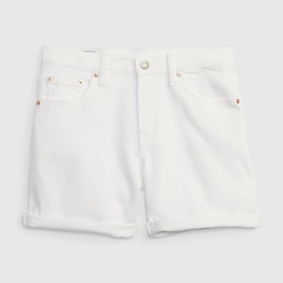 GAP Factory Pants - GAP White 5” Mid Rise Girlfriend Denim Shorts/NWT/Size 27/4